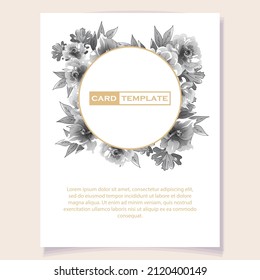 Invitation greeting card with floral background. Wedding invitation, thank you card, save the date cards.