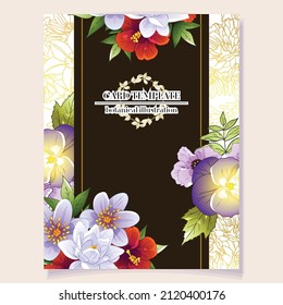 Invitation greeting card with floral background. Wedding invitation, thank you card, save the date cards.