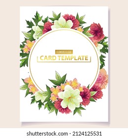 Invitation greeting card with floral background. Wedding invitation, thank you card, save the date cards.