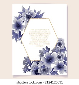 Invitation greeting card with floral background. Wedding invitation, thank you card, save the date cards.