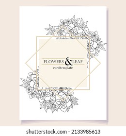 Invitation greeting card with floral background. Wedding invitation, thank you card, save the date cards.