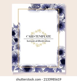 Invitation greeting card with floral background. Wedding invitation, thank you card, save the date cards.