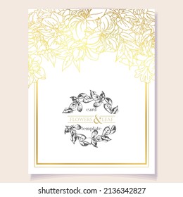 Invitation greeting card with floral background. Wedding invitation, thank you card, save the date cards.