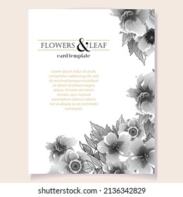 Invitation greeting card with floral background. Wedding invitation, thank you card, save the date cards.