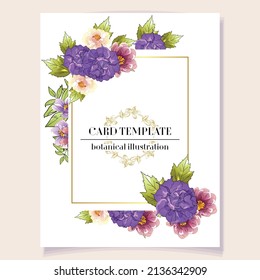 Invitation greeting card with floral background. Wedding invitation, thank you card, save the date cards.