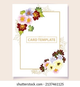 Invitation greeting card with floral background. Wedding invitation, thank you card, save the date cards.