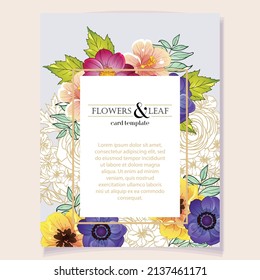 Invitation greeting card with floral background. Wedding invitation, thank you card, save the date cards.