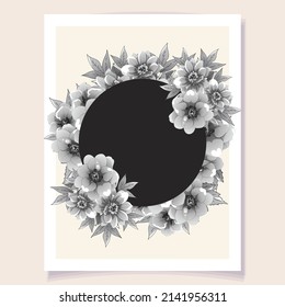 Invitation greeting card with floral background. Wedding invitation, thank you card, save the date cards.