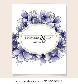 Invitation greeting card with floral background. Wedding invitation, thank you card, save the date cards.