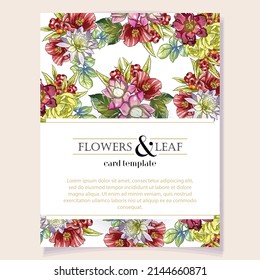 Invitation greeting card with floral background. Wedding invitation, thank you card, save the date cards.