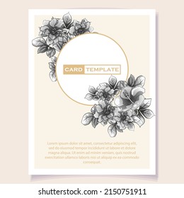 Invitation greeting card with floral background. Wedding invitation, thank you card, save the date cards.