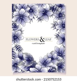 Invitation greeting card with floral background. Wedding invitation, thank you card, save the date cards.