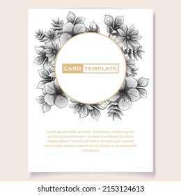 Invitation greeting card with floral background. Wedding invitation, thank you card, save the date cards.