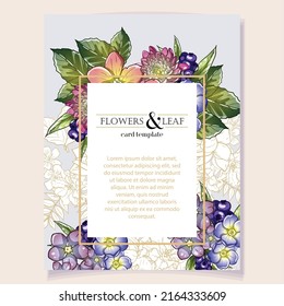 Invitation greeting card with floral background. Wedding invitation, thank you card, save the date cards.