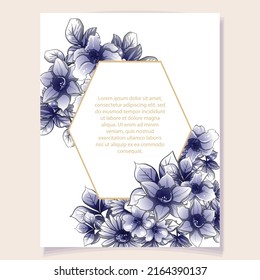 Invitation greeting card with floral background. Wedding invitation, thank you card, save the date cards.