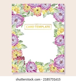 Invitation greeting card with floral background. Wedding invitation, thank you card, save the date cards.