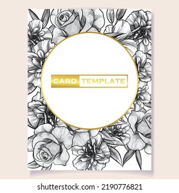 Invitation greeting card with floral background. Wedding invitation, thank you card, save the date cards.