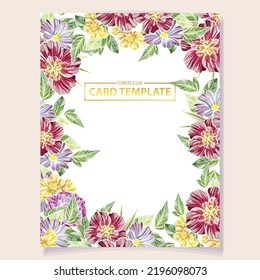 Invitation greeting card with floral background. Wedding invitation, thank you card, save the date cards.