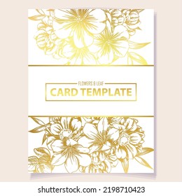 Invitation greeting card with floral background. Wedding invitation, thank you card, save the date cards.