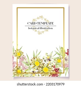 Invitation greeting card with floral background. Wedding invitation, thank you card, save the date cards.