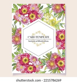 Invitation greeting card with floral background. Wedding invitation, thank you card, save the date cards.