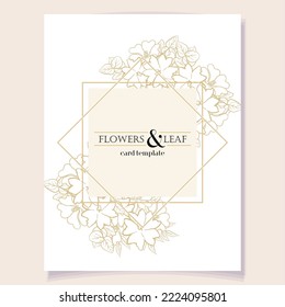 Invitation greeting card with floral background. Wedding invitation, thank you card, save the date cards.