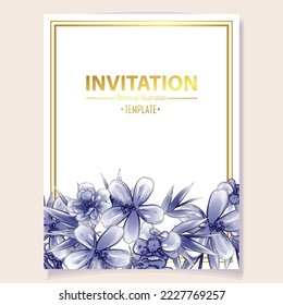 Invitation greeting card with floral background. Wedding invitation, thank you card, save the date cards.