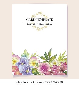 Invitation greeting card with floral background. Wedding invitation, thank you card, save the date cards.