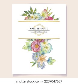 Invitation greeting card with floral background. Wedding invitation, thank you card, save the date cards.