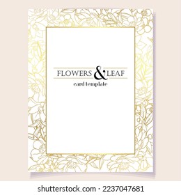 Invitation greeting card with floral background. Wedding invitation, thank you card, save the date cards.