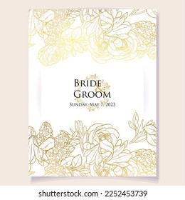 Invitation greeting card with floral background. Wedding invitation, thank you card, save the date cards.