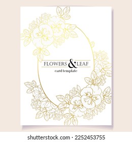 Invitation greeting card with floral background. Wedding invitation, thank you card, save the date cards.