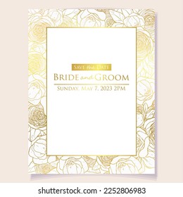 Invitation greeting card with floral background. Wedding invitation, thank you card, save the date cards.