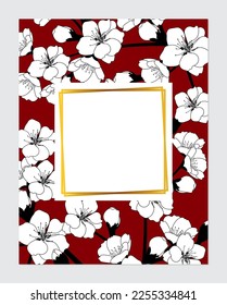 Invitation greeting card with floral background. Wedding invitation, thank you card, save the date cards