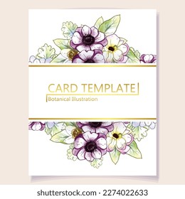 Invitation greeting card with floral background. Wedding invitation, thank you card, save the date cards.