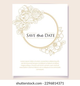 Invitation greeting card with floral background. Wedding invitation, thank you card, save the date cards.