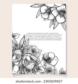 Invitation greeting card with floral background. Wedding invitation, thank you card, save the date cards.