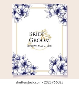 Invitation greeting card with floral background. Wedding invitation, thank you card, save the date cards.