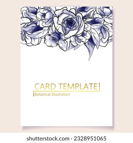 Invitation greeting card with floral background. Wedding invitation, thank you card, save the date cards.