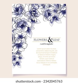 Invitation greeting card with floral background. Wedding invitation, thank you card, save the date cards.