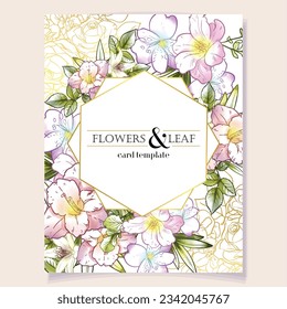 Invitation greeting card with floral background. Wedding invitation, thank you card, save the date cards.