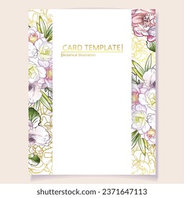 Invitation greeting card with floral background. Wedding invitation, thank you card, save the date cards.