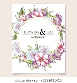 Invitation greeting card with floral background. Wedding invitation, thank you card, save the date cards.