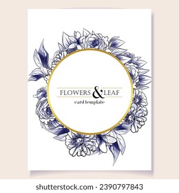 Invitation greeting card with floral background. Wedding invitation, thank you card, save the date cards.