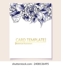 Invitation greeting card with floral background. Wedding invitation, thank you card, save the date cards.