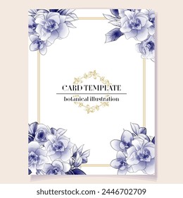 Invitation greeting card with floral background. Wedding invitation, thank you card, save the date cards.