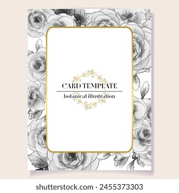 Invitation greeting card with floral background. Wedding invitation, thank you card, save the date cards.