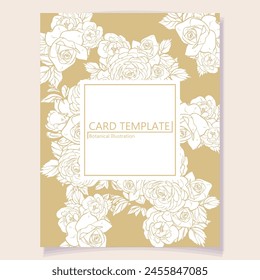 Invitation greeting card with floral background. Wedding invitation, thank you card, save the date cards.