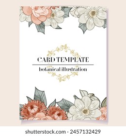 Invitation greeting card with floral background. Wedding invitation, thank you card, save the date cards.