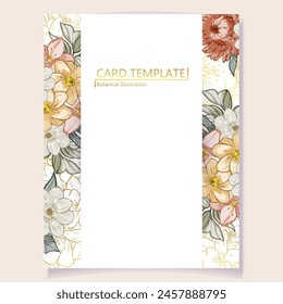 Invitation greeting card with floral background. Wedding invitation, thank you card, save the date cards.